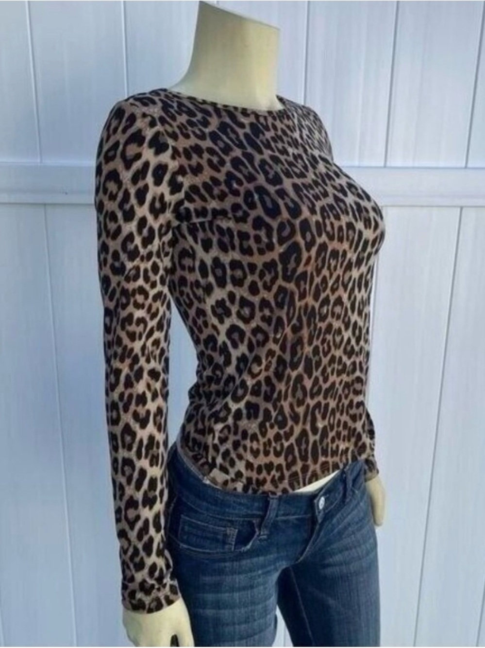 Leopard Print Long Sleeve Top